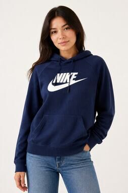 Nike Navy Blue Classic Hoodie Sweatshirt S